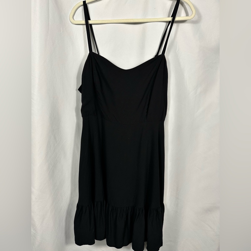 Old Navy Black Babydoll Sundress Adjustable Straps Flirty Grunge Spring Summer